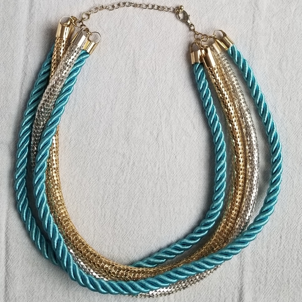 💥Rope and Metal Layered Necklace